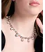Emery Silver Fashion Necklace with Beads and Rhinestones