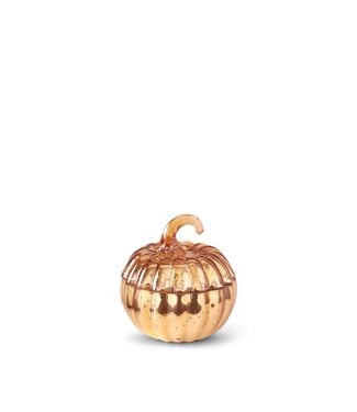 Small Orange Mercury Glass Pumpkin Poured Candle