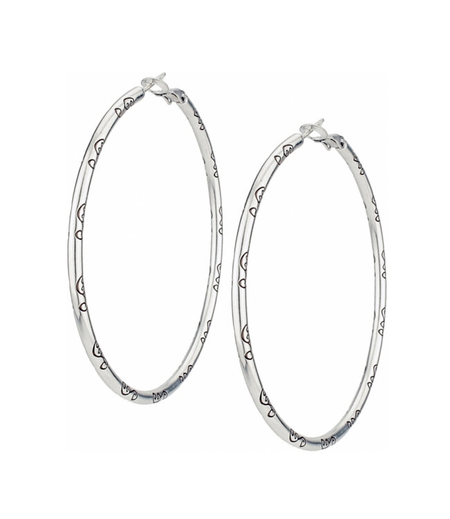 BRIGHTON Grande Charm Hoop Earrings Silver