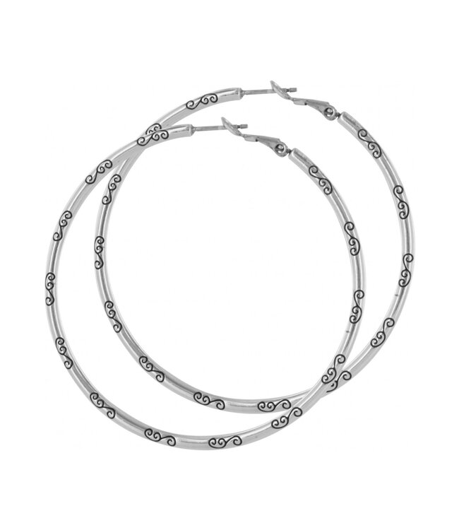 BRIGHTON Grande Charm Hoop Earrings Silver