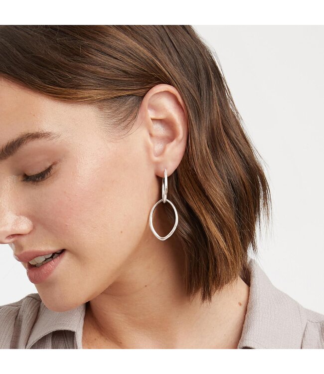 JULIE VOS Fleur-de-Lis 2-in-1 Earring Silver