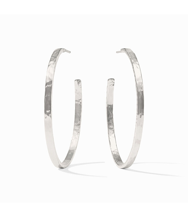 JULIE VOS Crescent Hoop Silver