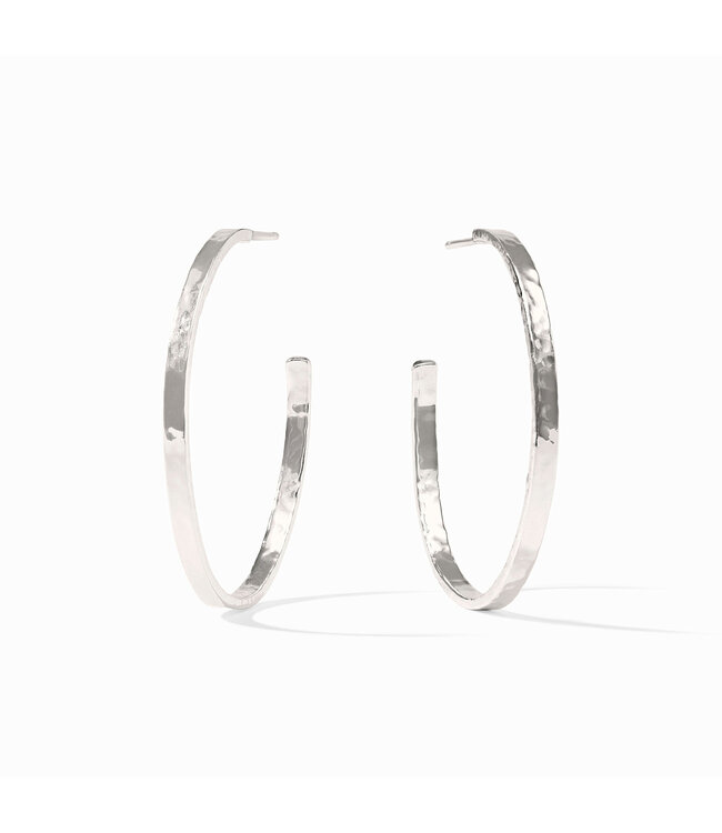JULIE VOS Crescent Hoop Silver