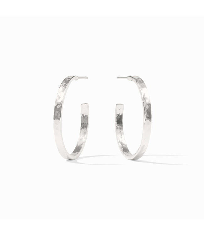 JULIE VOS Crescent Hoop Silver