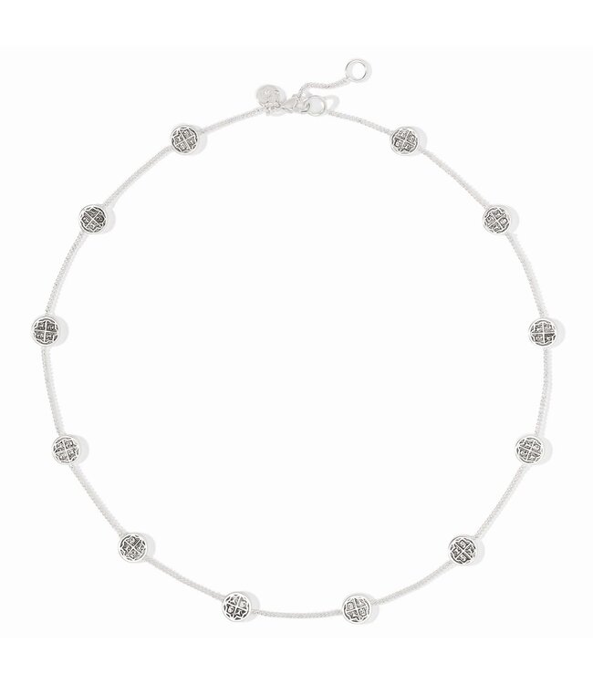 JULIE VOS Valencia Delicate Station Necklace Silver