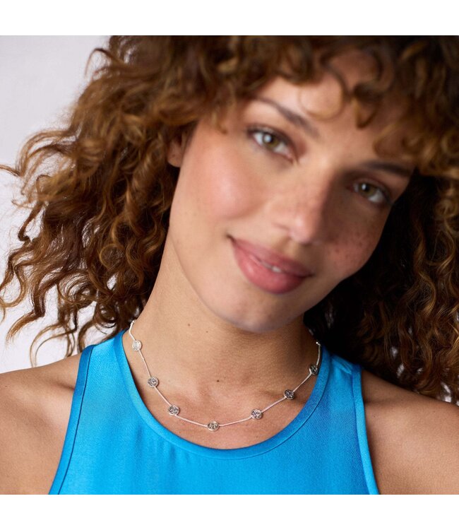 JULIE VOS Valencia Delicate Station Necklace Silver