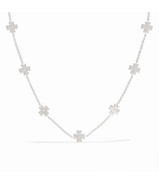 JULIE VOS Canterbury Delicate Station Necklace Silver