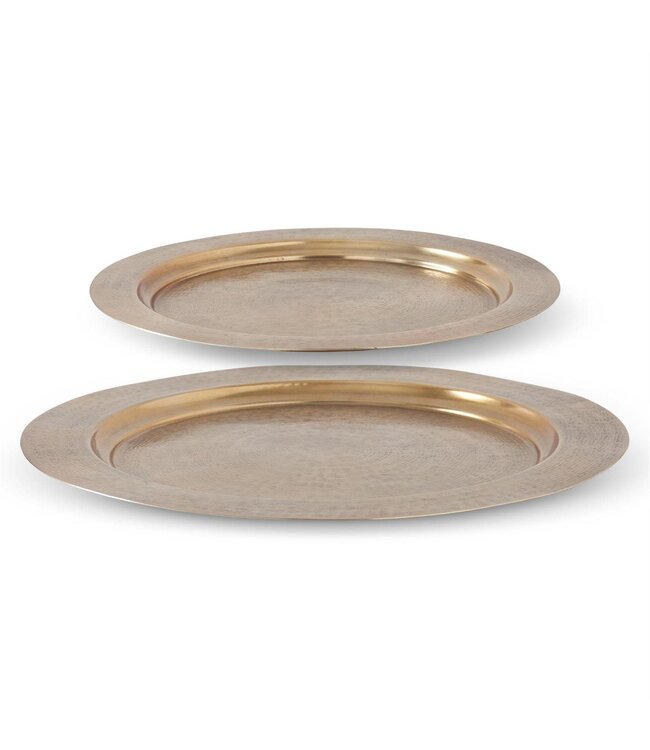 Textured Antiqued Gold Rimmed Tray