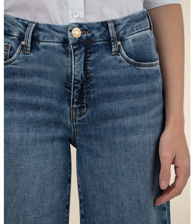 KUT FROM THE KLOTH Meg High Rise Fab Ab Wide Leg Raw Hem