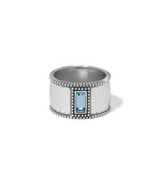 BRIGHTON Pretty Tough Gem Aqua Wide Band Ring