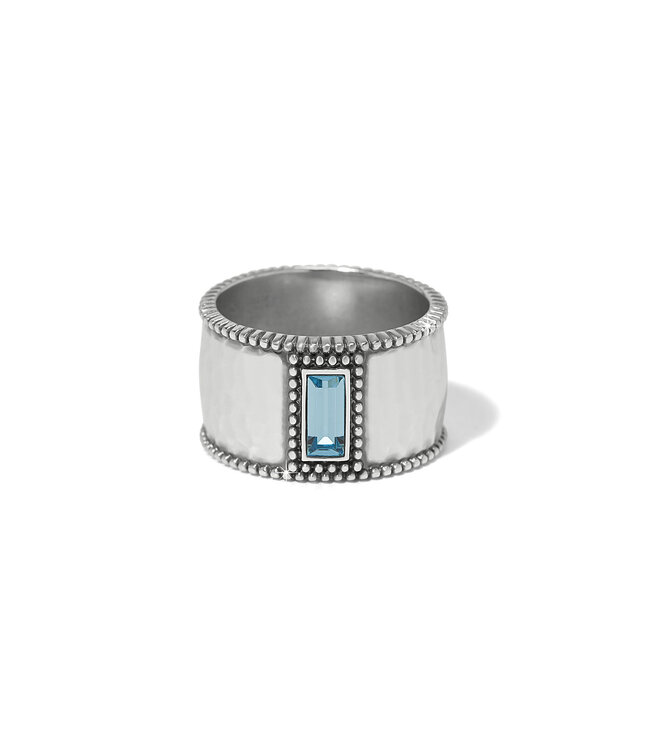 BRIGHTON Pretty Tough Gem Aqua Wide Band Ring