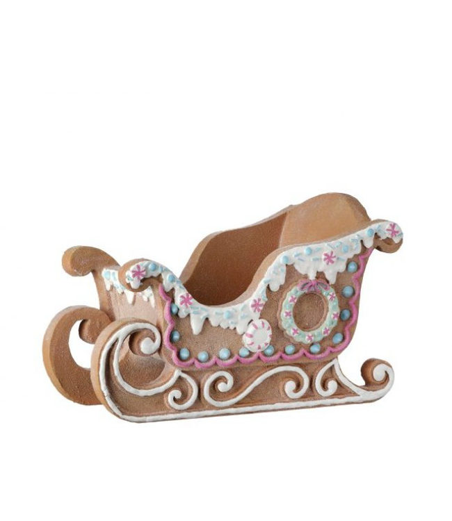 13" Resin Pastel Gingerbread Sleigh