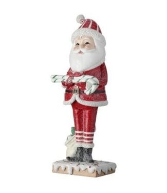 9.5" Resin  Santa With Candy Canes