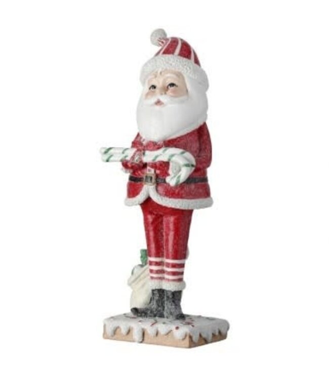 9.5" Resin  Santa With Candy Canes