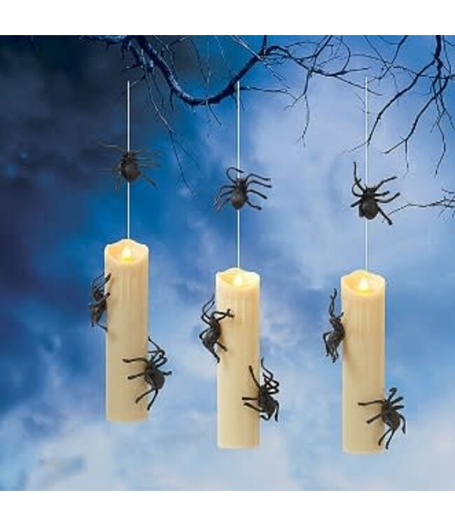 Lighted Spooky Halloween Hanging Candles
