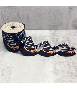 4” X 5yds Witches Hat Garland, Black