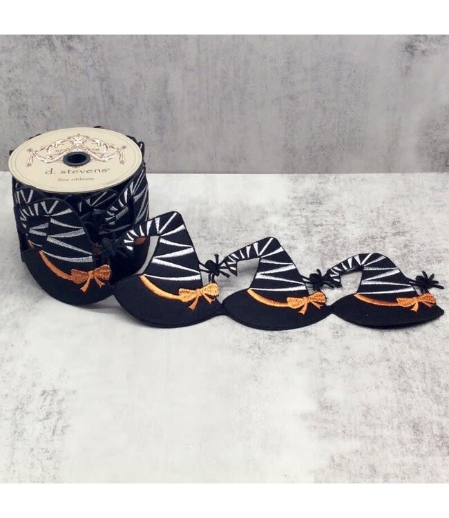 4” X 5yds Witches Hat Garland, Black