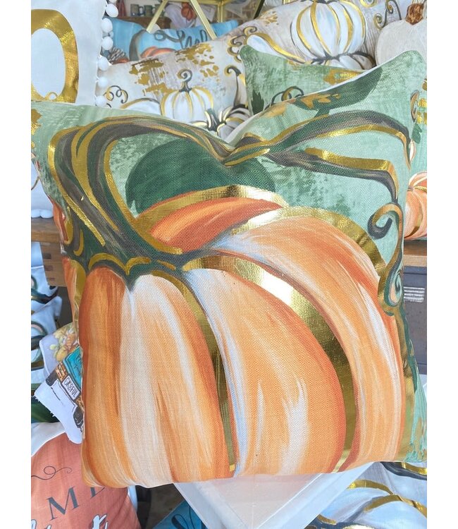 Golden Orange Pumpkin Pillow