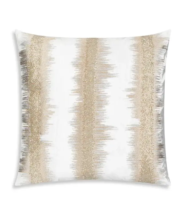 Kas Ivory Gold Stripe Pillow 22x22