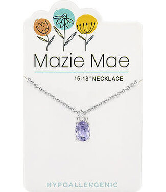 Silver Light Amethyst Oval Trio Mazie Mae Necklace