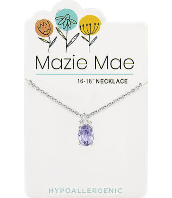 Silver Light Amethyst Oval Trio Mazie Mae Necklace