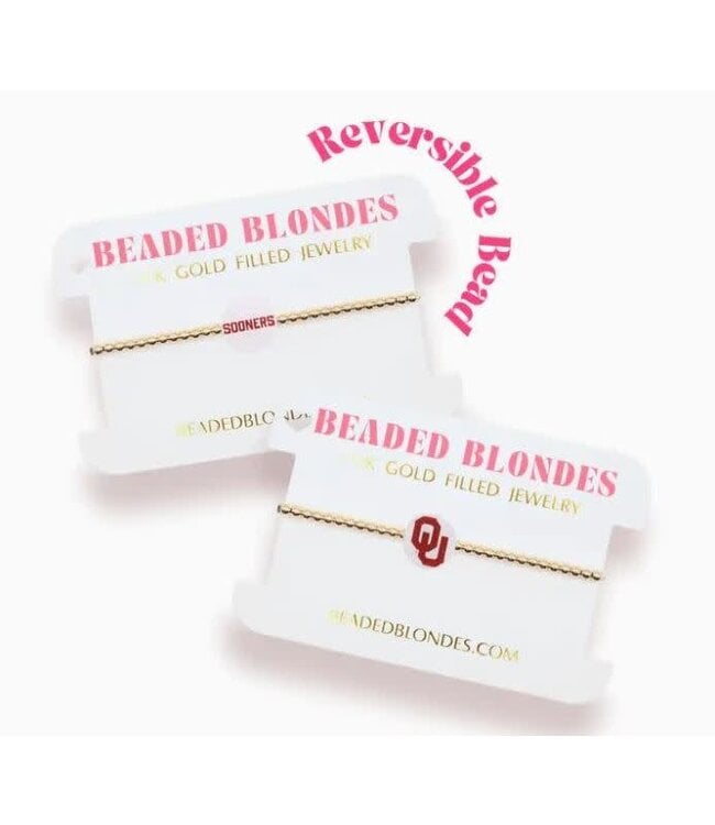 BEADED BLONDES OU/Sooners Logo Bracelet