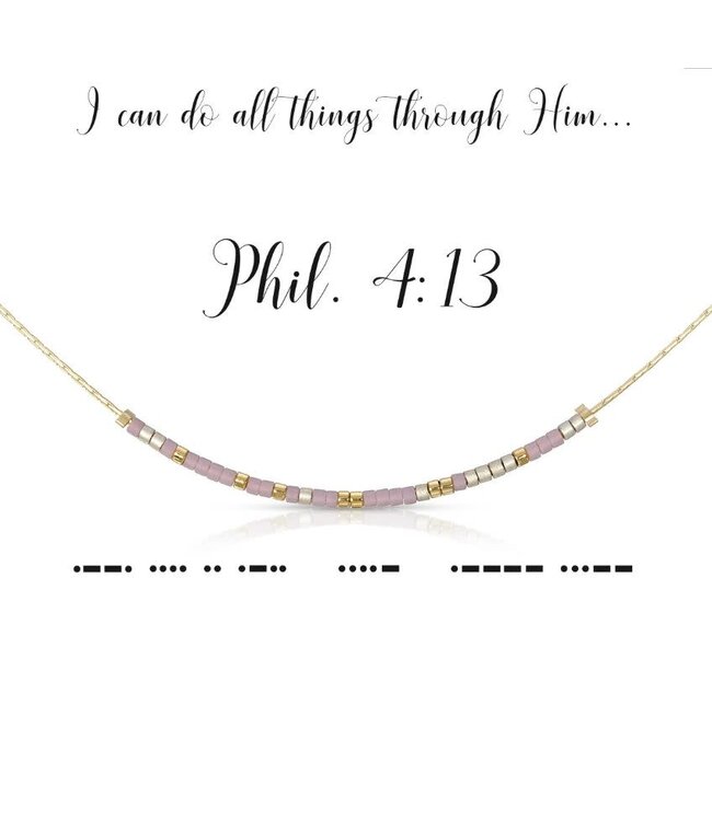 DOT & DASH Philippians 4:13 Necklace