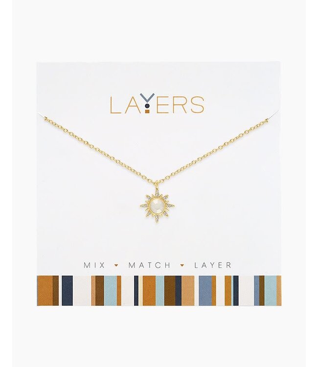 Gold Sunburst Layers Necklace