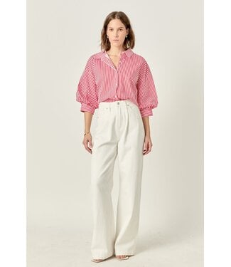Olivia Striped Balloon Sleeves Shirt