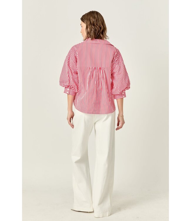 Olivia Striped Balloon Sleeves Shirt
