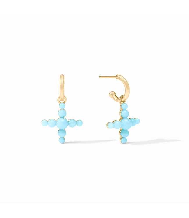 JULIE VOS Gumdrop Cross Hoop & Charm Earring