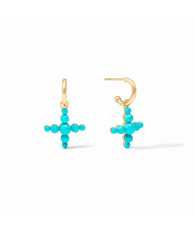 JULIE VOS Gumdrop Cross Hoop & Charm Earring