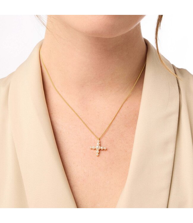 JULIE VOS Gumdrop Cross Delicate Necklace