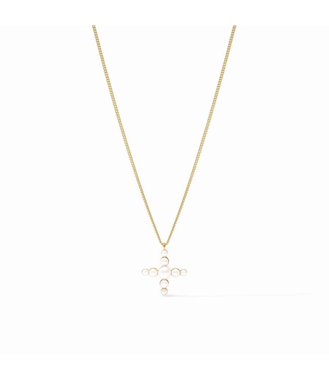 JULIE VOS Gumdrop Cross Delicate Necklace