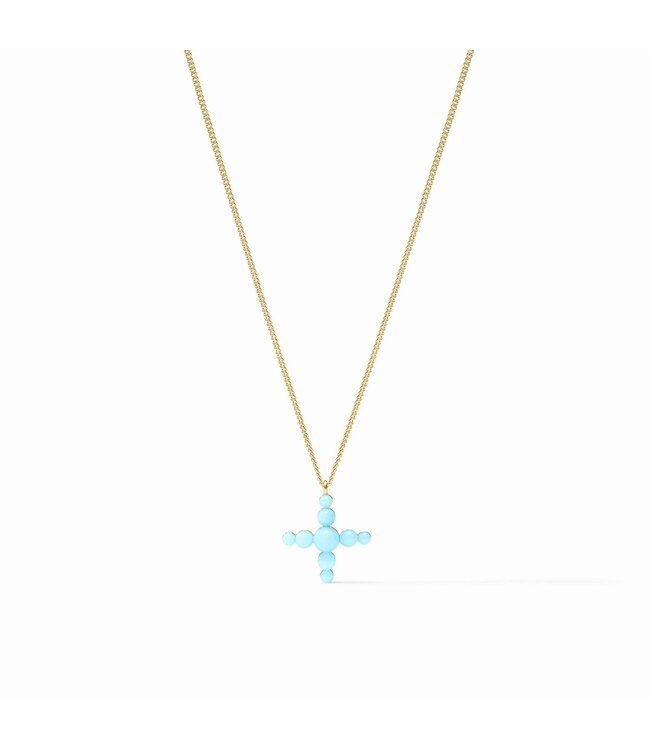 JULIE VOS Gumdrop Cross Delicate Necklace