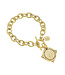 SUSAN SHAW Gold Intaglio Coin Bracelet