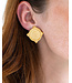 SUSAN SHAW Gold Intaglio Coin Pierced Earrings