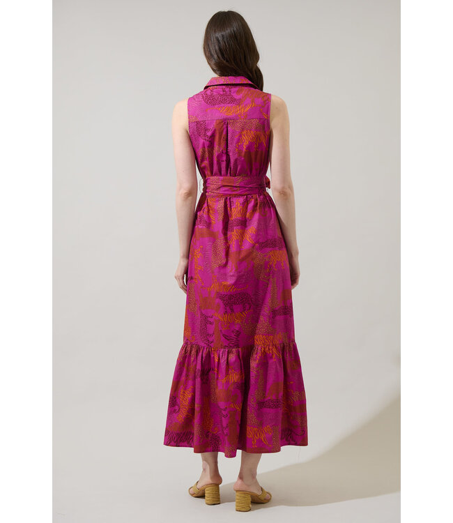 In the Jungle Cileah Collared Maxi Dress