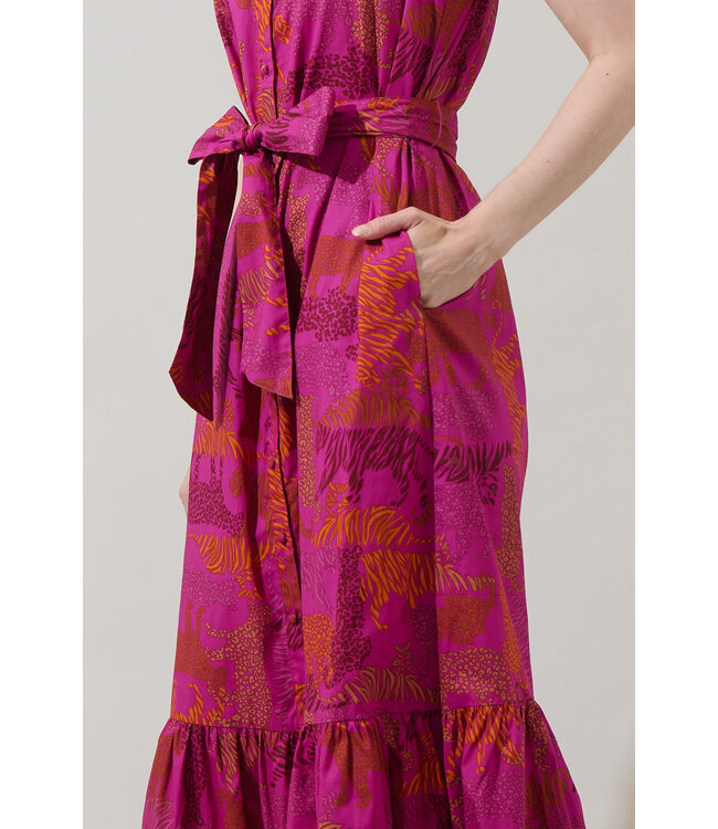 In the Jungle Cileah Collared Maxi Dress