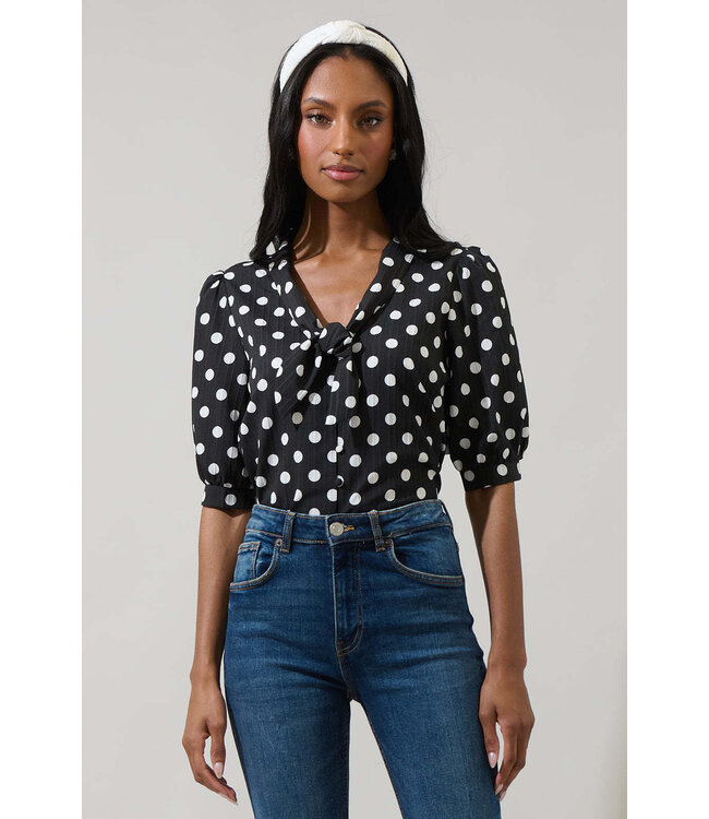 Bremen Dot Conley Button Down Blouse