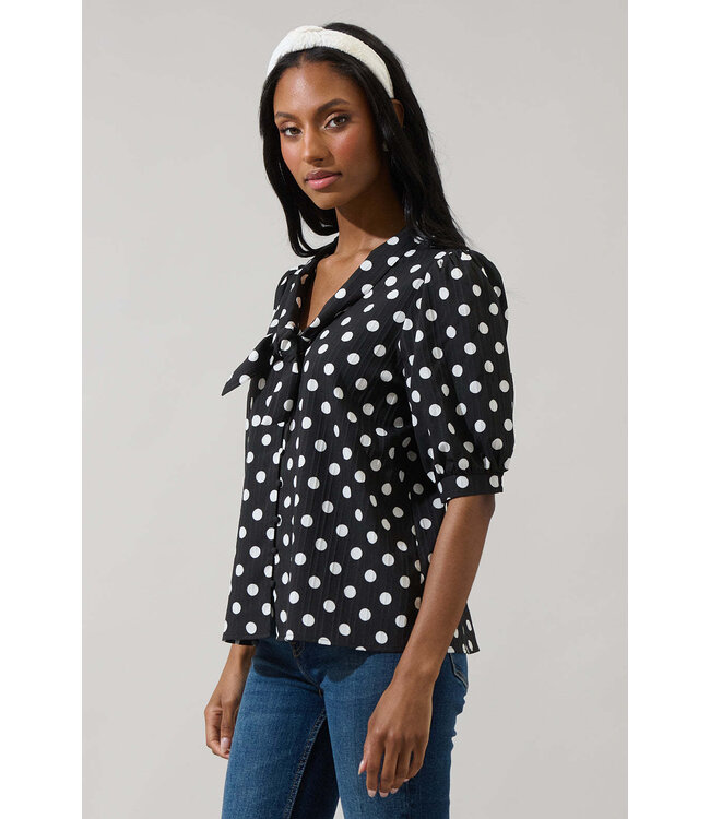 Bremen Dot Conley Button Down Blouse