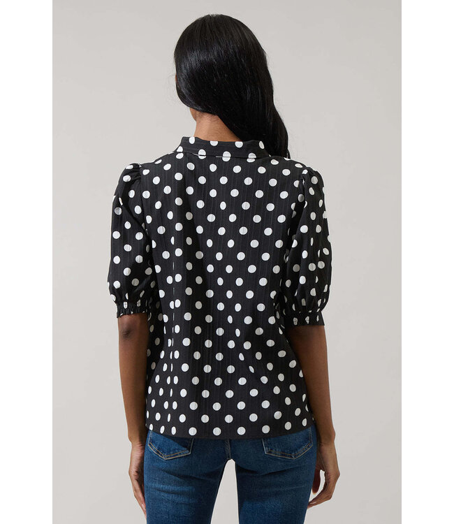 Bremen Dot Conley Button Down Blouse