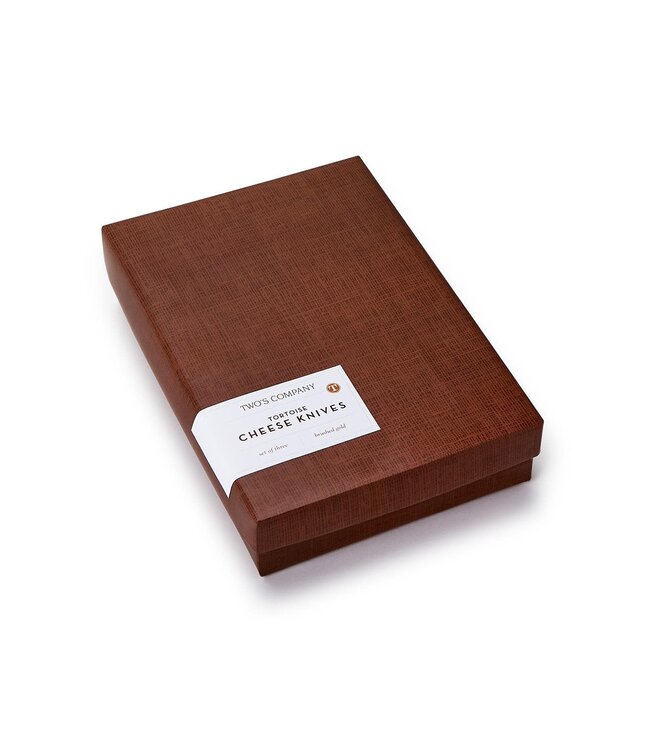 Tortoise Swirl Cheese Knives in Gift Box - Sold as Set