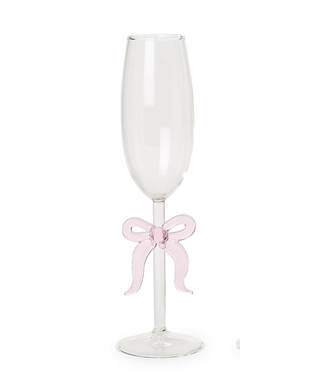 Pink Bow Champagne Glass