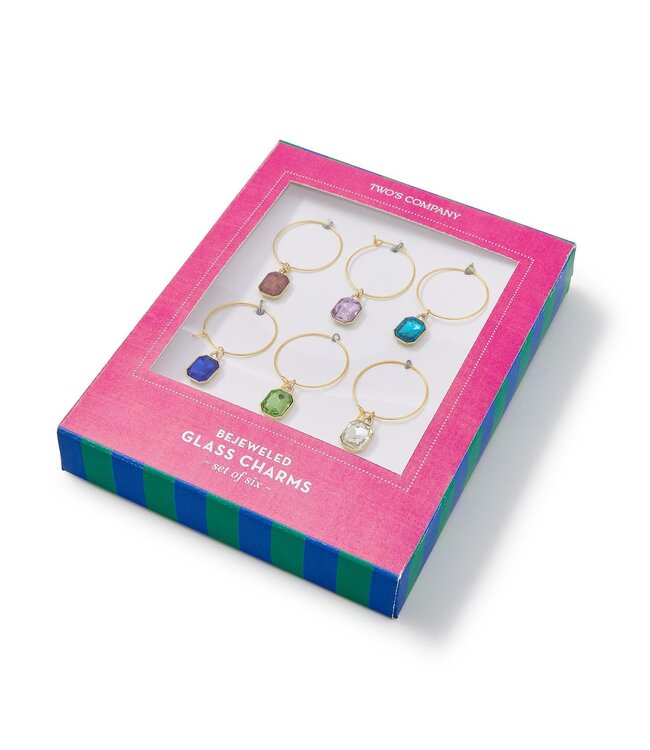 Gems Wine Glass Charm Identifiers in Gift Box - Sold as Set