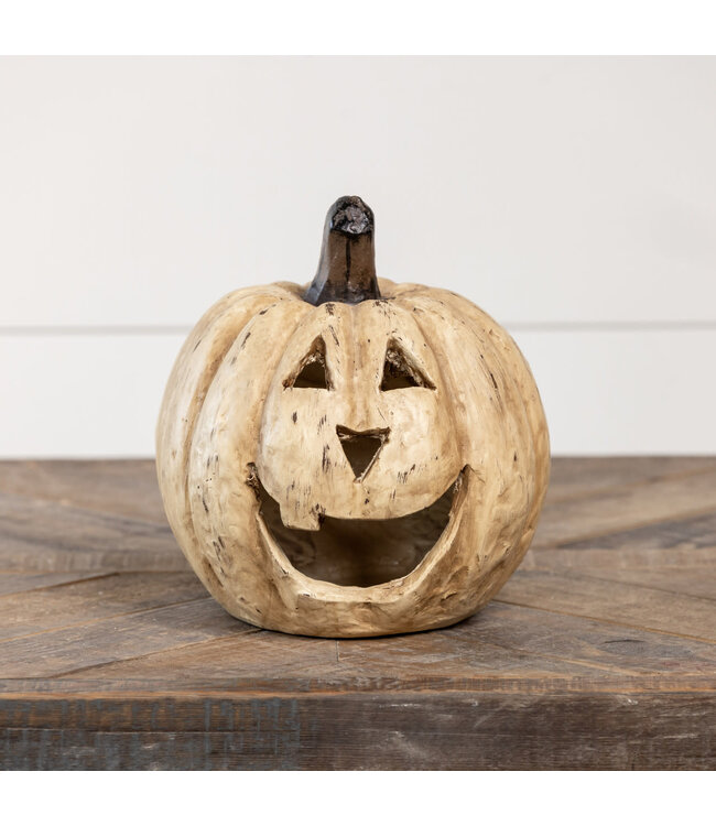 8" White Big Mouth Pumpkin