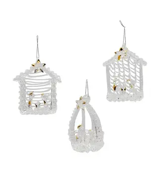 Spun Glass Nativity Ornament Set