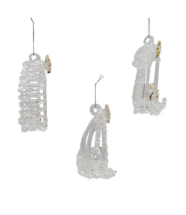Spun Glass Nativity Ornament Set