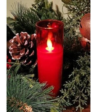 2x5" Led Glass Pillar - Red