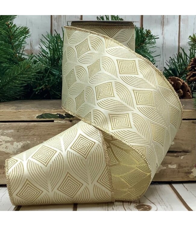 4" x 10yards Urban Modern Diamond - Ivory